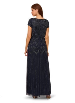 Adrianna Papell Embellished Mesh Blouson Evening Dress  - Image 2
