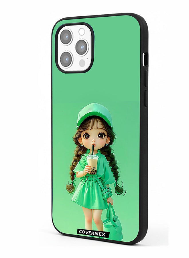 Covernex Apple iPhone 12 Pro Max Protective Case Cover Printed Featuring Boba Girl Chibi Style Fashion - Image 1