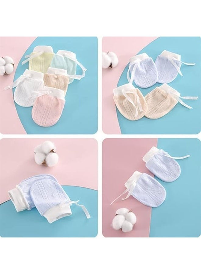 6 Pairs Anti-Scratch Baby Mittens Cute Newborn Baby Mittens No Scratch Mitten Gloves for Baby Little Boys Girls 0-6 Months Multicoloured - Image 4