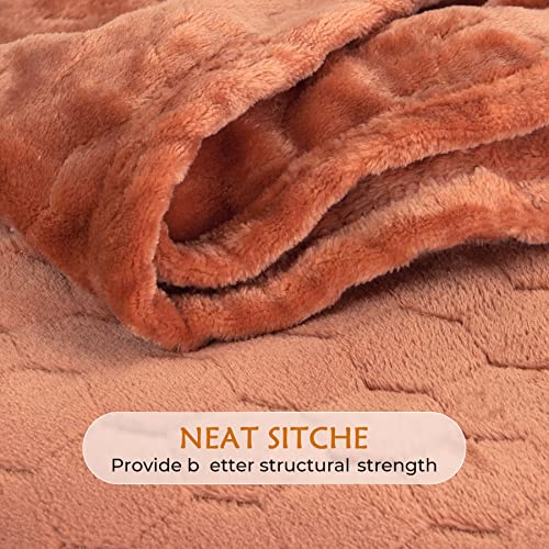 TOONOW Fleece Blanket Super Soft Cozy Throw Blanket 50" x 60", Lightweight Fuzzy Comfy Textured Flannel Blanket Warm Plush Throw Blankets for Couch, Sofa, Bed, Carnelian - Image 5