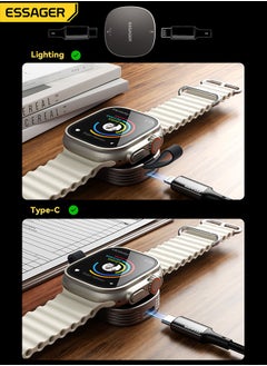 ESSAGER Magnetic Wireless Charger for Apple Watch, Fast Charging Dock, Compatible with All Apple Watch Models, Compact & Portable Design, Easy to Use, Convenient Charging Station for Home & Travel  - Image 4