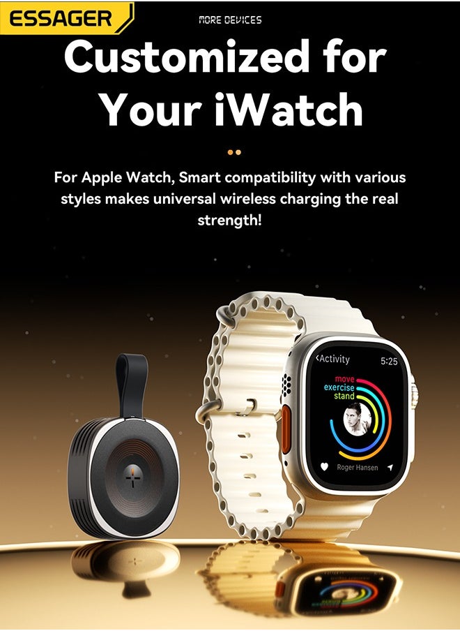 ESSAGER - Magnetic Wireless Charger for Apple Watch, Fast Charging Dock, Compatible with All Apple Watch Models, Compact & Portable Design, Easy to Use, Convenient Charging Station for Home & Travel - Image 1