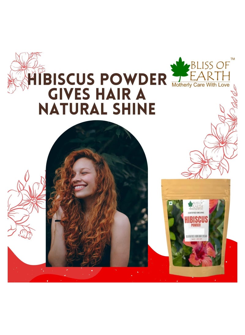 BLISS OF EARTH 100% Pure & Natural Hibiscus Powder 100GM Makes Hair Stronger & Thicker Controls Ageing Cures Acne & Pimples Pack of 5  - Image 3