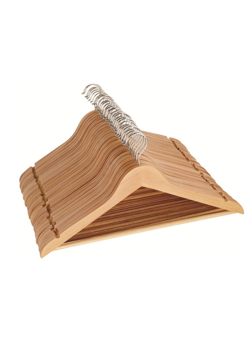 Wooden Hangers 24 Pack, Heavy Duty Walnut Coat Hangers - Image 1