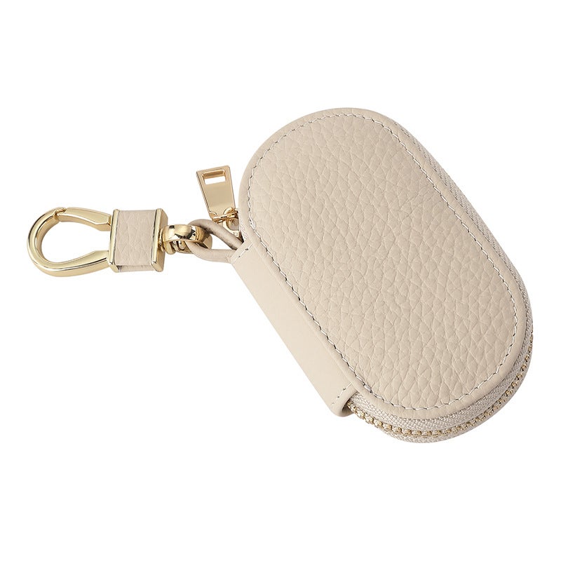 First-Layer Cowhide Universal Zipper Car Key Case 2024 Key Cover Manufacturer Storage With Stitching - Image 1