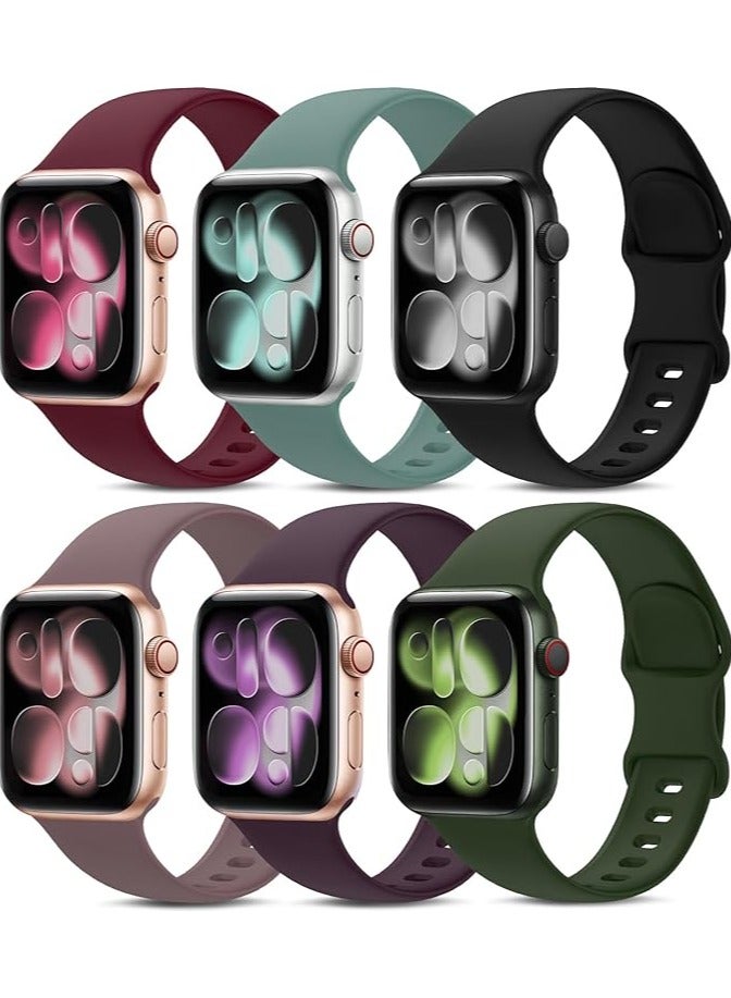 أحزمة رياضية متوافقة مع سوار ساعة Apple مقاس 38 مم 40 مم 41 مم، أساور معصم مقاومة للماء من السيليكون الناعم متوافقة مع iWatch Apple Watch Series 7 6 5 4 3 2 1 SE للنساء والرجال - Image 1