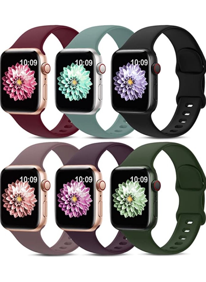 Generic - Sport Bands Compatible with Apple Watch Band 38mm 40mm 41mm ,Soft Silicone Waterproof Strap Wristbands Compatible with iWatch Apple Watch Series 8 7 6 5 4 3 2 1 SE Women Men - Image 1