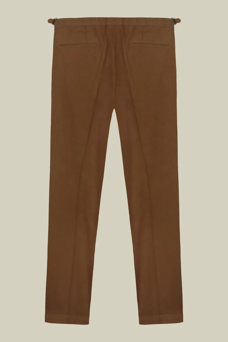 Doppelganger Beige Men's trousers with double pleats and side buckles - Beige for Men | Best Price UAE