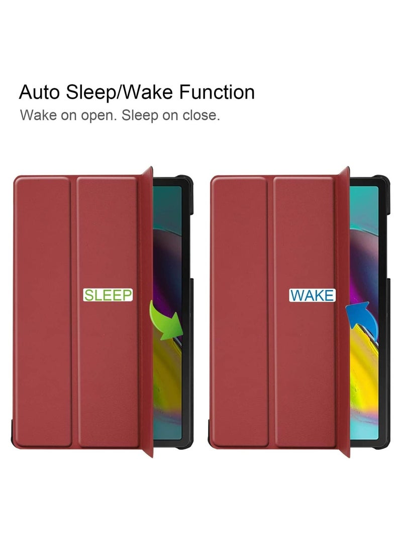 Case for Xiaomi Redmi Pad 10.61 inch Released 2022, Tri fold Slim Lightweight Hard Shell Smart Protective Cover with Multi-Angle Stand (Wine Red) - Image 2