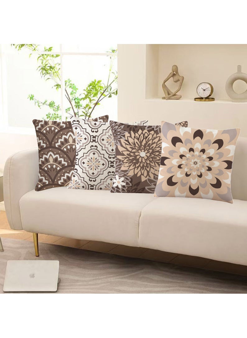 FASHION HOME Set of 4 Cushion Covers Decorative Throw Pillow cases for Living Room Garden Outdoor Décor - Image 4
