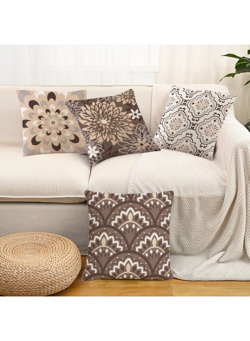 FASHION HOME Set of 4 Cushion Covers Decorative Throw Pillow cases for Living Room Garden Outdoor Décor - Image 3
