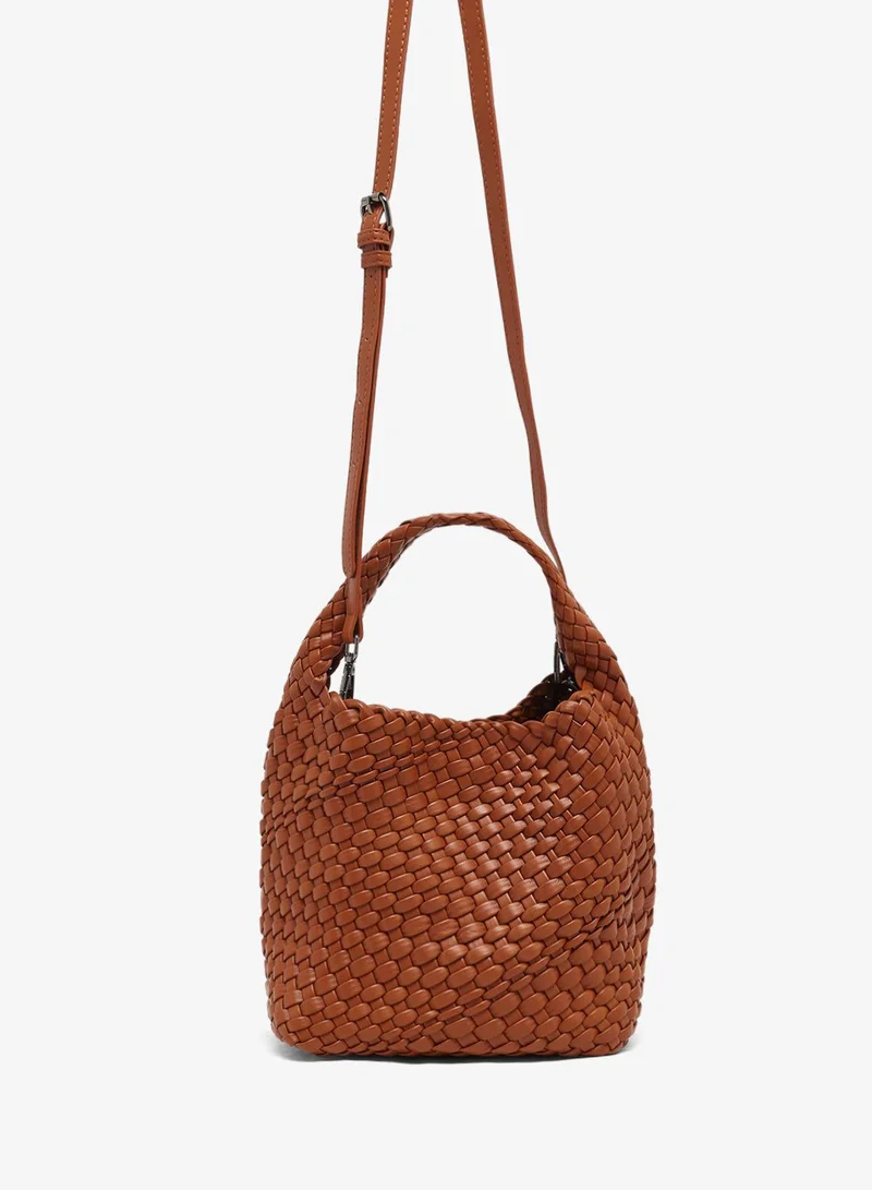 ELLA woven textured crossbody with pouch insert