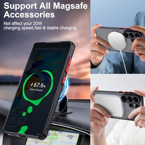 WATACHE Case for Samsung Galaxy S26 Ultra Shockproof Heavy Duty Protective Cover 5G 2026 Compatible with MagSafe - Black - Image 5