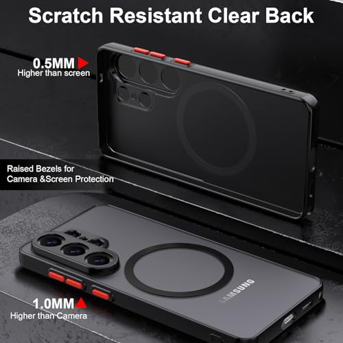 WATACHE Case for Samsung Galaxy S26 Ultra Shockproof Heavy Duty Protective Cover 5G 2026 Compatible with MagSafe - Black - Image 4