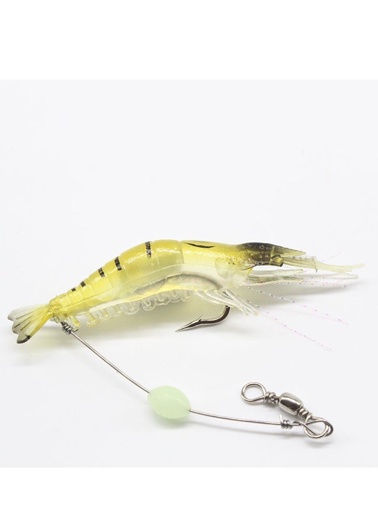 5-Piece Fishing Lures Soft Luminous Shrimp Lures Set, Shrimp Bait Set with Sharp Hooks, Fishing Tackle for Freshwater and Saltwater Bass Trout Catfish