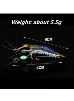 Cuken 5-Piece Fishing Lures Soft Luminous Shrimp Lures Set, Shrimp Bait Set with Sharp Hooks, Fishing Tackle for Freshwater and Saltwater Bass Trout Catfish  - Image 3