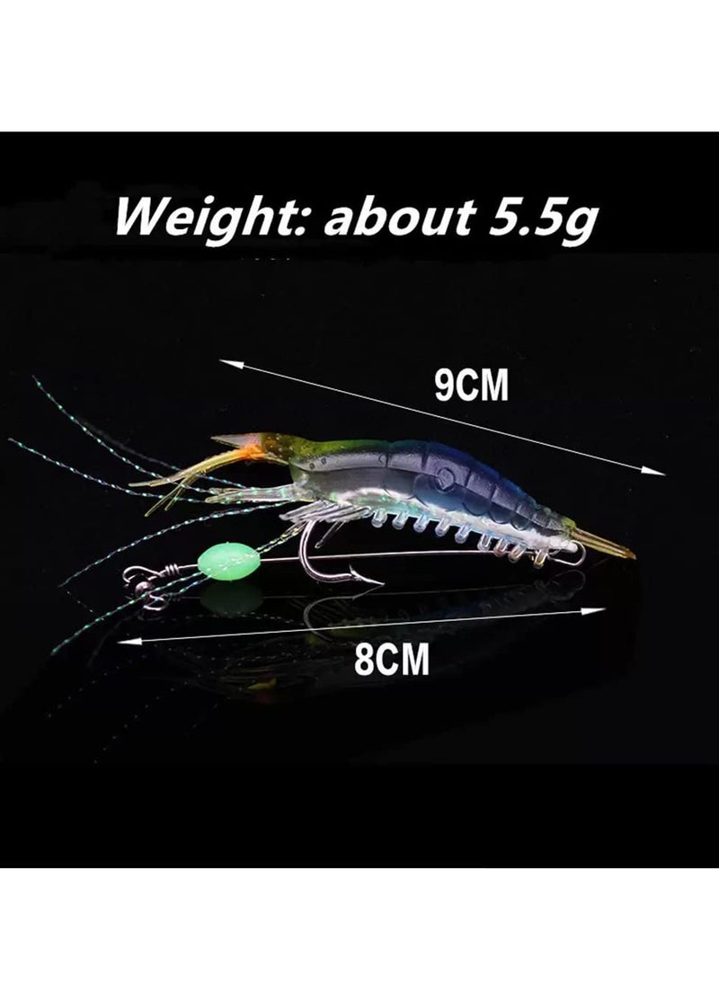 Cuken 5-Piece Fishing Lures Soft Luminous Shrimp Lures Set, Shrimp Bait Set with Sharp Hooks, Fishing Tackle for Freshwater and Saltwater Bass Trout Catfish  - Image 3