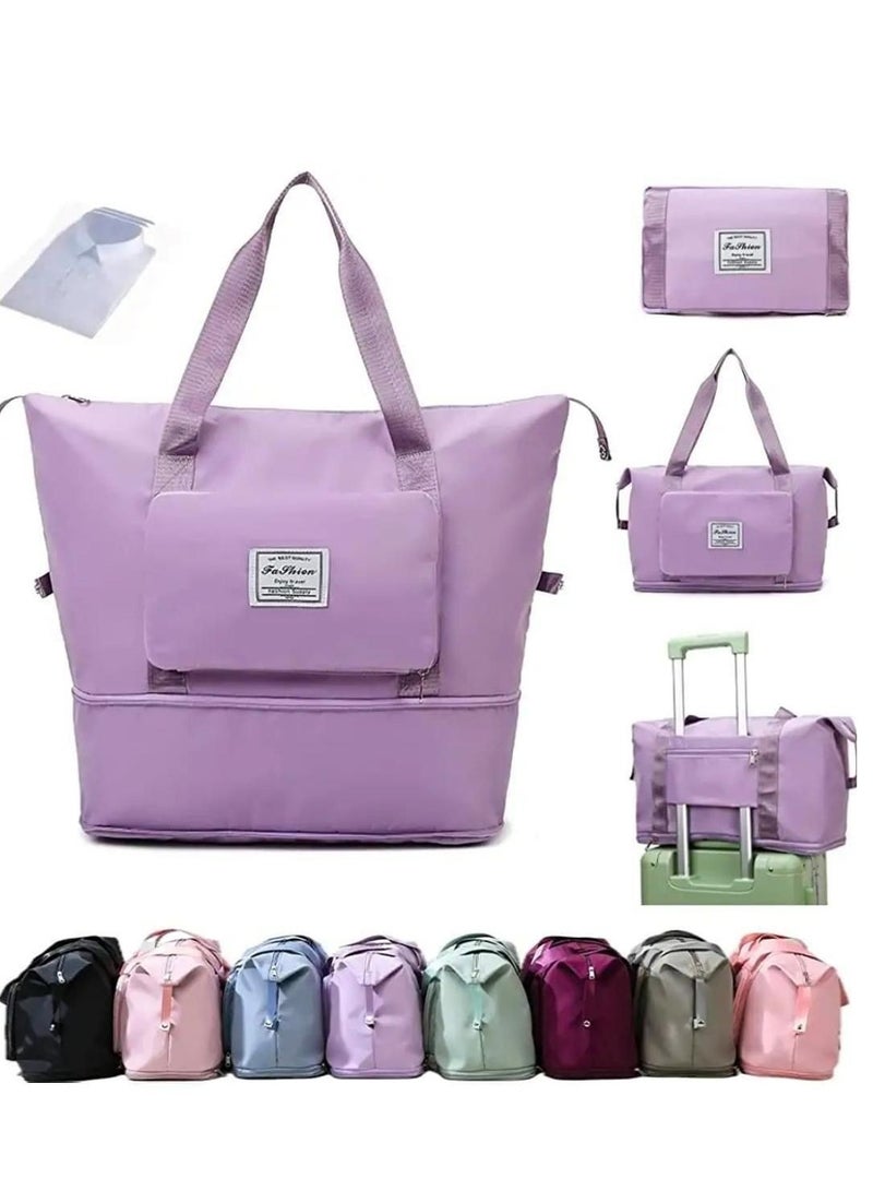 حقيبة سفر قابله للطى بسعه كبيره قابله للتوسيع لون بنفسجى - Image 1