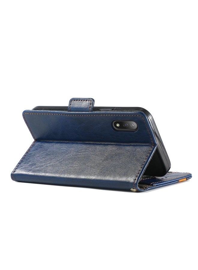 For Sony Xperia Ace II CaseNeo Business Splicing Dual Magnetic Buckle Horizontal Flip PU Leather Case with Holder & Card Slots & Wallet(Blue)
