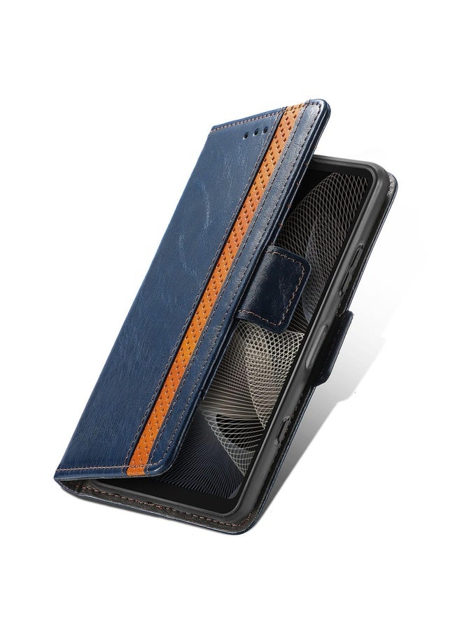 For Sony Xperia Ace II CaseNeo Business Splicing Dual Magnetic Buckle Horizontal Flip PU Leather Case with Holder & Card Slots & Wallet(Blue)
