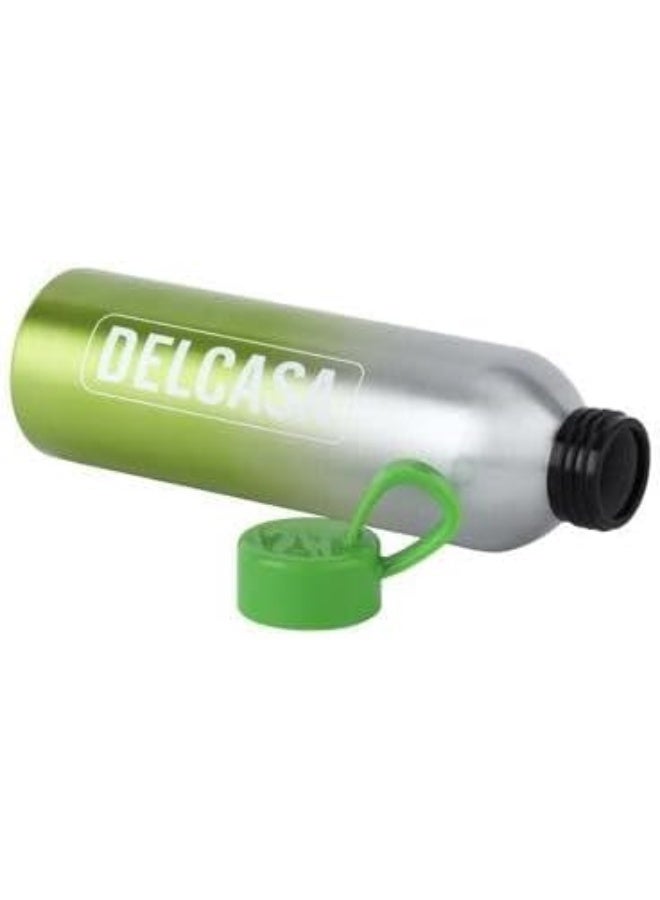 DELCASA Delcasa Aluminium Water Bottle, 650 ml Capacity, Silver/Green - Image 4