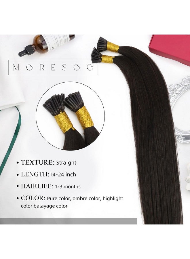 Moresoo Itip Hair Extensions Real Human Hair Dark Brown Itip Human Hair Extensions I Tips Human Hair Extensions Pre Bonded Itip Human Hair Extensions Brown Straight Hair 40G 50S (0.8G/S) 20Inch 2 - Image 4