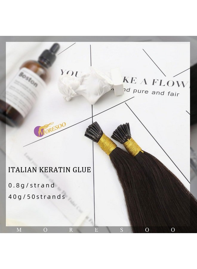 Moresoo Itip Hair Extensions Real Human Hair Dark Brown Itip Human Hair Extensions I Tips Human Hair Extensions Pre Bonded Itip Human Hair Extensions Brown Straight Hair 40G 50S (0.8G/S) 20Inch 2 - Image 2