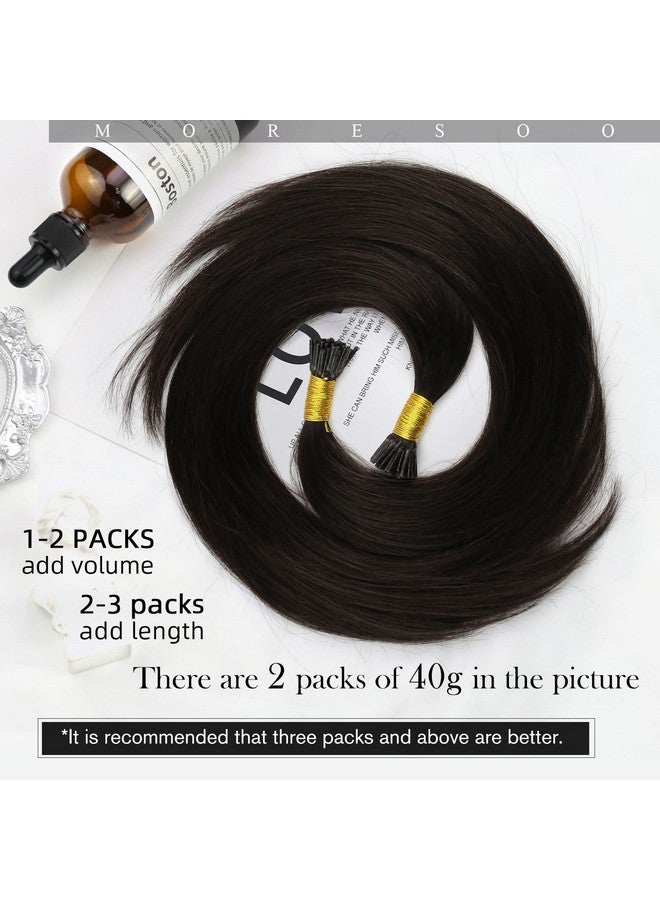 Moresoo Itip Hair Extensions Real Human Hair Dark Brown Itip Human Hair Extensions I Tips Human Hair Extensions Pre Bonded Itip Human Hair Extensions Brown Straight Hair 40G 50S (0.8G/S) 20Inch 2 - Image 5