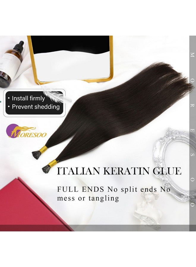 Moresoo Itip Hair Extensions Real Human Hair Dark Brown Itip Human Hair Extensions I Tips Human Hair Extensions Pre Bonded Itip Human Hair Extensions Brown Straight Hair 40G 50S (0.8G/S) 20Inch 2 - Image 3