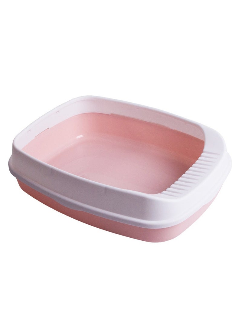 Cat Litter Tray Box Litter Box with High Side Anti-Splashing Cats Litters Pan Kitten Toilet with Litter Sifting Scoop with Scoop Kitten Detachable Rim Easy Cleaning White - Image 5