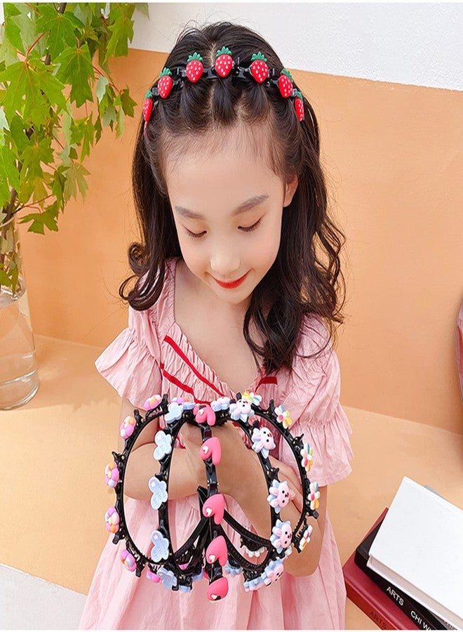 CLZFXS Girl Sweet Princess Hairstyle Hairpin, Headband with Clips, Fashion Headbands Double Layer Cartoon Twist Plait Hair Tools - Image 3