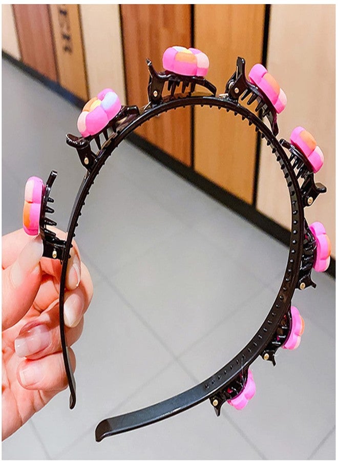CLZFXS Girl Sweet Princess Hairstyle Hairpin, Headband with Clips, Fashion Headbands Double Layer Cartoon Twist Plait Hair Tools - Image 5