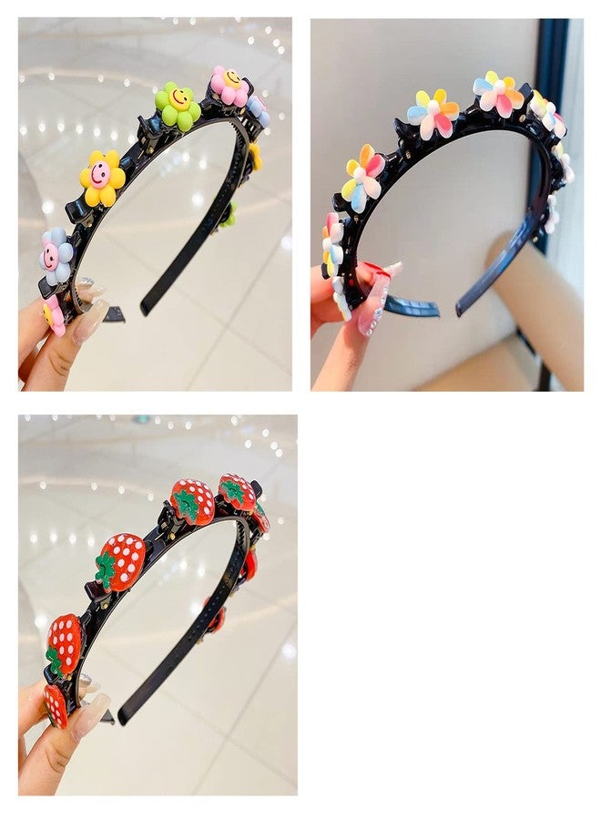 CLZFXS Girl Sweet Princess Hairstyle Hairpin, Headband with Clips, Fashion Headbands Double Layer Cartoon Twist Plait Hair Tools - Image 1
