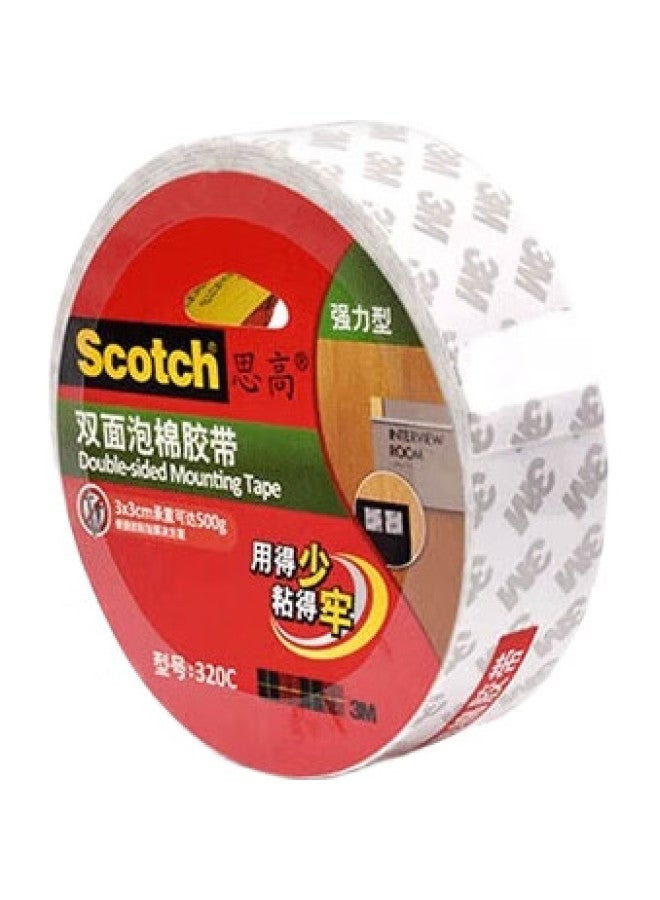 3M 3M Scotch Foam Double-Sided Tape Strong Foam Tape Office Supplies 320C Width 24Mm*Length 5.5M - Image 1