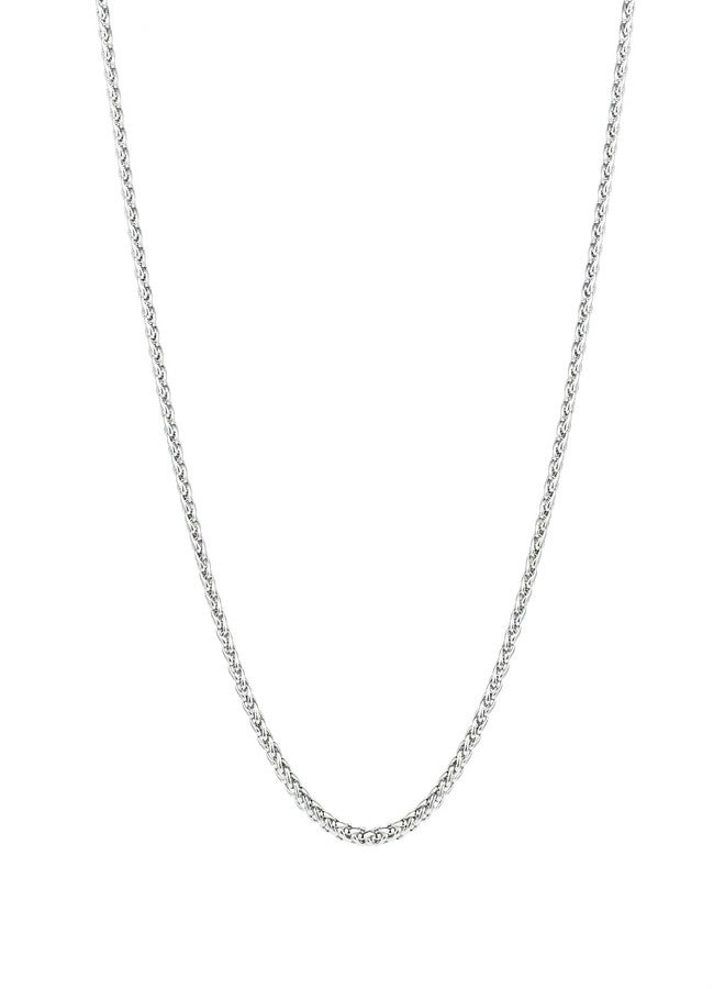 OLARCU 2.5mm/4mm Silver Stainless Steel Wheat Chain Necklace Jewelry for Men, 20 Inches(Men's Average Length), Stainless Steel, No Gemstone - Image 1