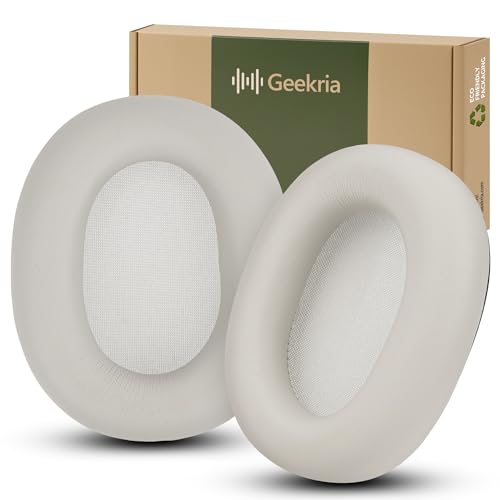 Geekria Replacement Ear Pads for Sony WH1000XM6 Wireless Noise Canceling Headphones Ear Cushions Repair Parts Platinum Silver - Image 1