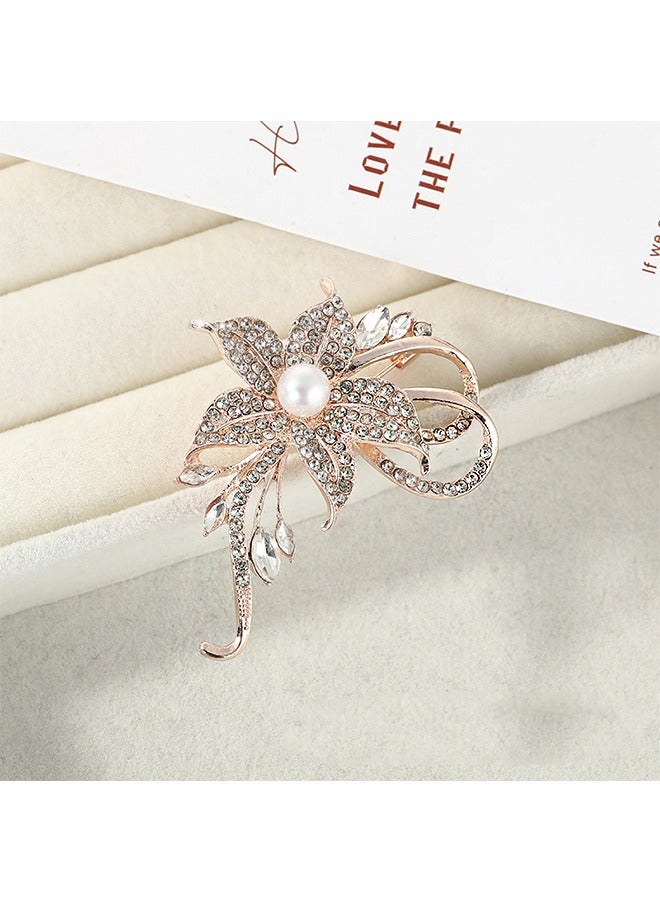 Beyond Full Diamond Flowers Brooche, Anti Rust and Anti Fading Alloy Brooch Pins, Corsage Scarf Clip Women Girls (Green) - Image 5