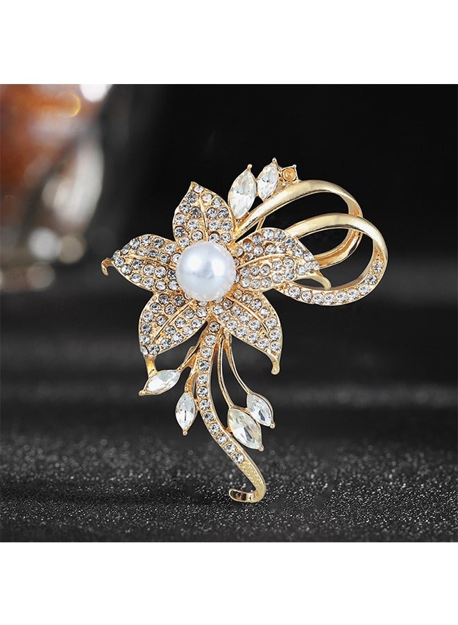 Beyond Full Diamond Flowers Brooche, Anti Rust and Anti Fading Alloy Brooch Pins, Corsage Scarf Clip Women Girls (Green) - Image 4