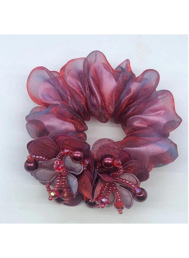 Melodio 3-piece set of fashionable elastic hair bands with flowers and pearls decoration elegant headbands lace headbands - Image 4