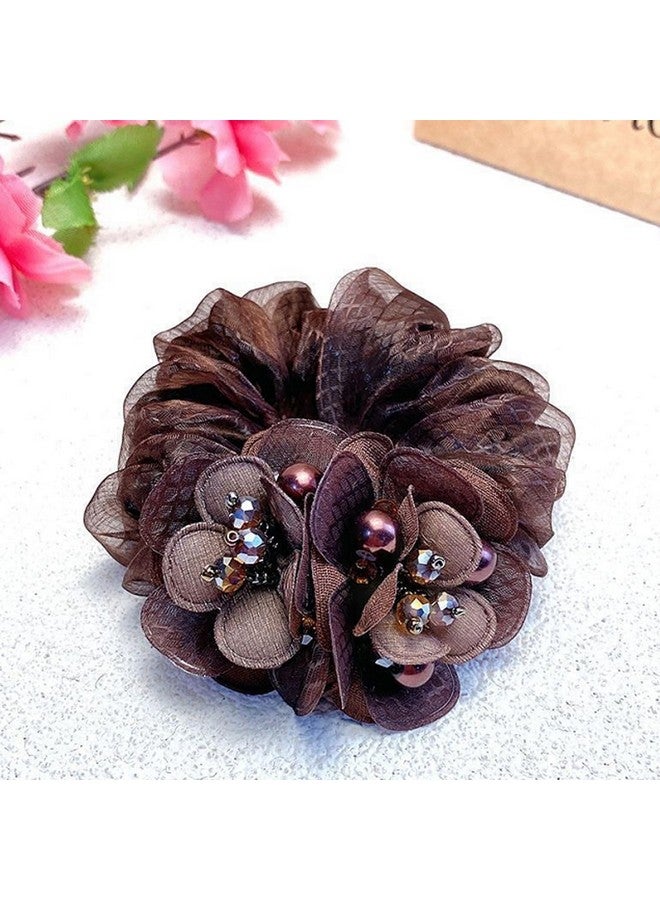 Melodio 3-piece set of fashionable elastic hair bands with flowers and pearls decoration elegant headbands lace headbands - Image 3