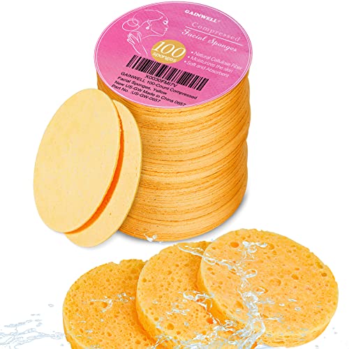 GAINWELL 100PCS Compressed Facial Sponges, Cleansing, for Personal Spa Esthetician Use - Image 1