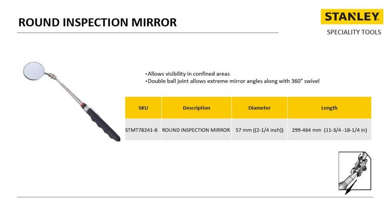 Stanley STANLEY STMT782418 Round Inspection Mirror - Image 5