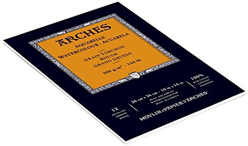 Arches دفتر ألوان مائية من أرش، تشطيب خشن، 140 رطل، 10 × 14 بوصة، أبيض طبيعي، 12 ورقة - Image 4