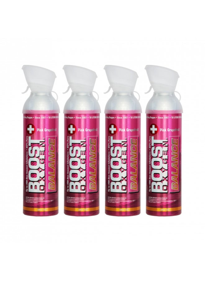 BOOST OXYGEN Boost Oxygen Large Pink Grapefruit 10 Liter Canister | All-Natural Respiratory Support for Aerobic Recovery, Altitude, Performance and Health (4 Pack)  - Image 1