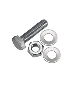 Generic 12 pcs Hex Head Screw Bolts Nuts & Washers Fully Thread GI Plain Finish Bolt Set. (8, 16MM)  - Image 2