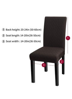 DUNISO 6 Packs Stretch Dining Chair Polyester Fabric Slipcovers Washable Removable Chair Slipcover Dining Chair Protector Cover, For Kitchen, Dining Room (Dark Brown)  - Image 3