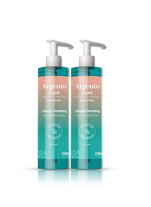 2Pcs Argento Clear Facial Cleanser 200 ml