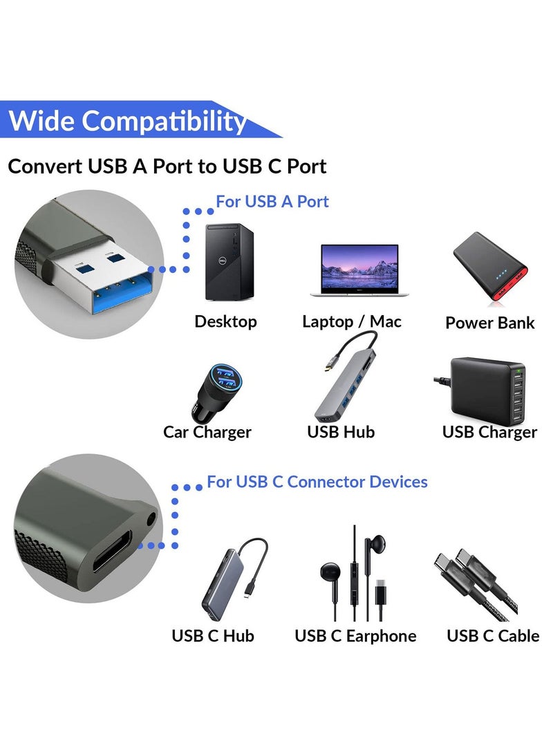 SYOSI USB C Female to USB A Male Adapter 3.1 Gen 2 - True 10Gbps Type C to USB Converter Support Charging, Audio, Data Transfer USB-C Adapter - Image 3