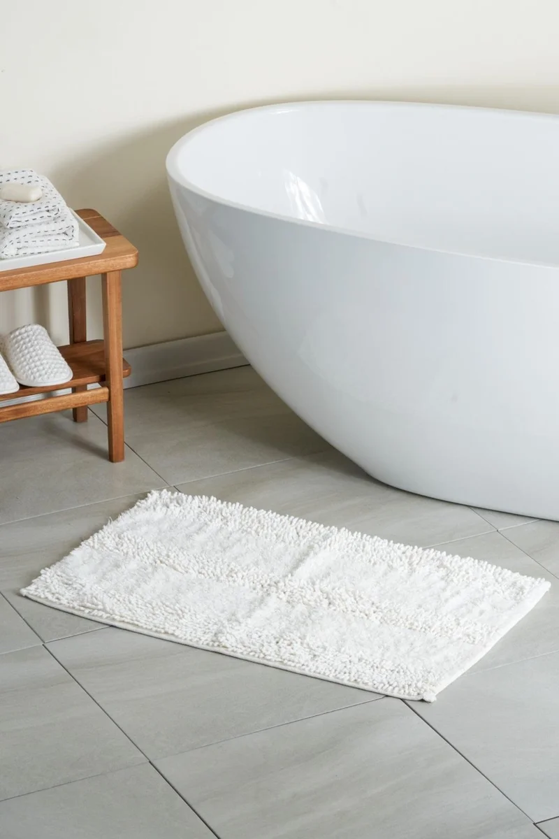 Bluenity Luxury Softy Natural Cotton Bath Mat 50X80 cm - Cream