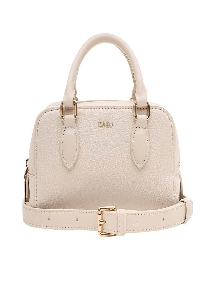 Kazo Bag Off White Structured Shoulder Handbag | Premium Faux Leather Purse - Image 1